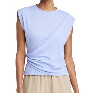 NEW A New Day Women's Slim Fit Drape Wrap Purple T-Shirt Large